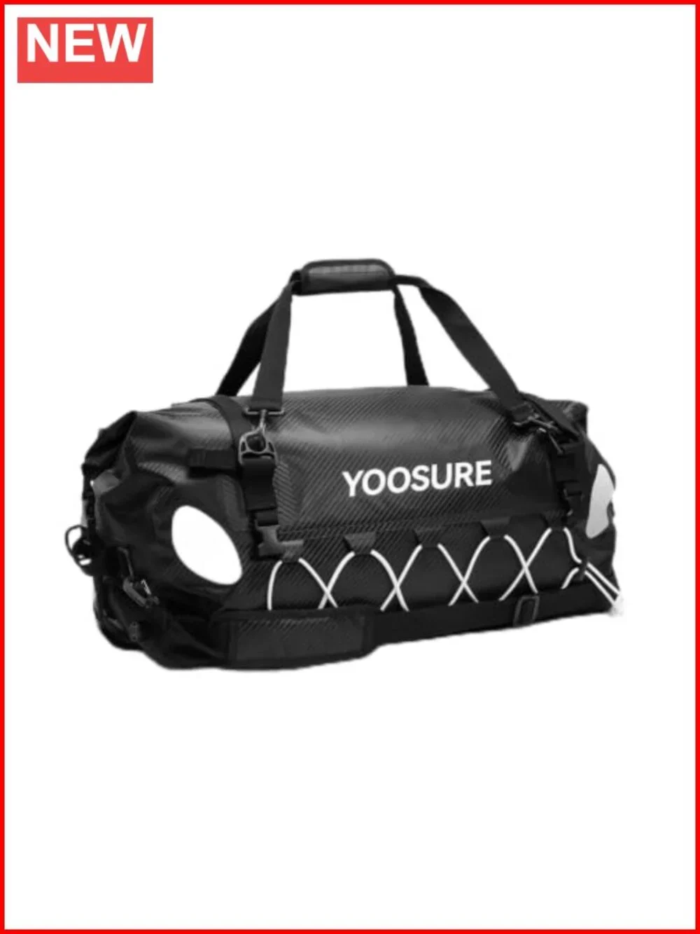 60L Waterproof Dual-Opening Duffel Dry Bag with RollTop & Zippered Access,